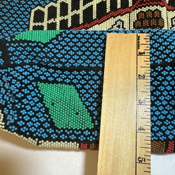 Vintage Nazareth All Beaded Drawstring Lined Souvenir Holy Land Tote Handbag - Picture 8 of 8